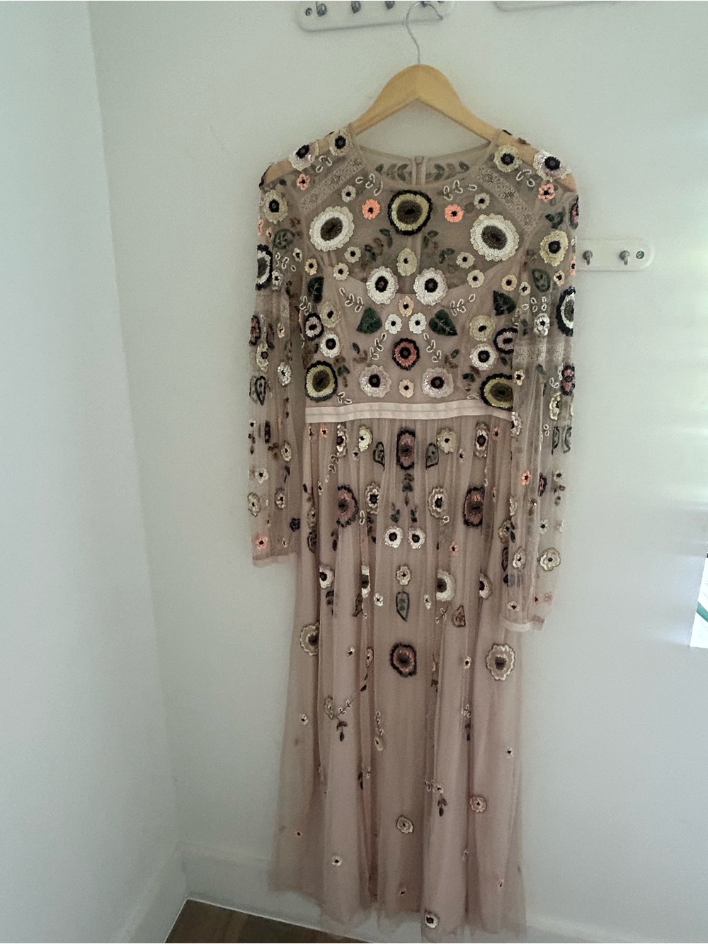 Needle & Thread Blush Floral Sequin Embroidered Maxi Dress